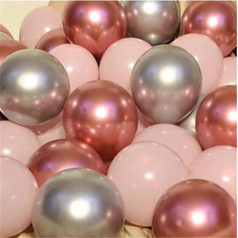 Luxe Pink Chrome Balloon Set for Wedding & Party Decor