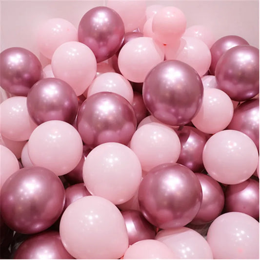 Luxe Pink Chrome Balloon Set for Wedding & Party Decor