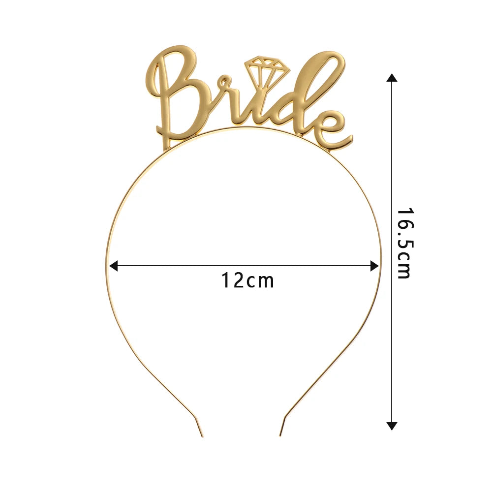 Chic 'Bride' & 'Bridesmaid' Headband Tiaras in Gold and Rose Gold
