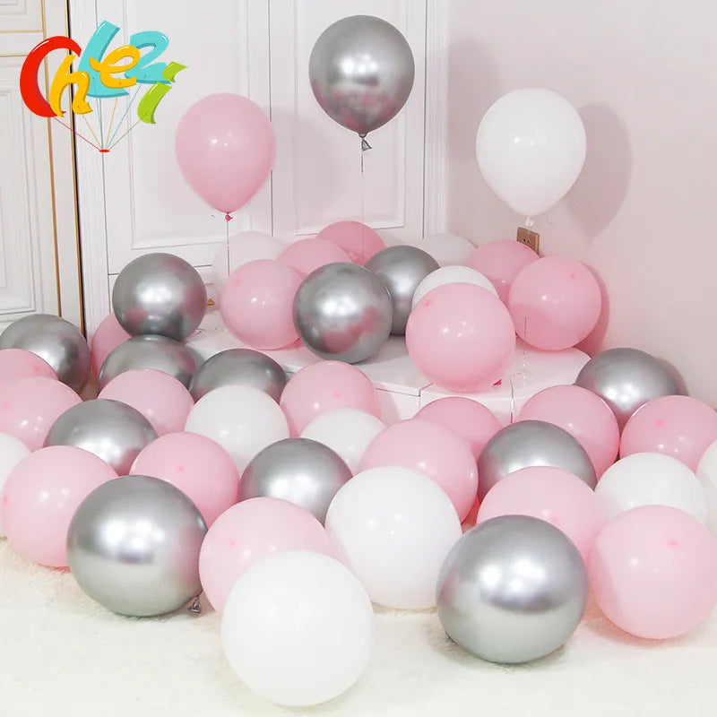 Chic Metallic Latex Balloons - Elegant Decor for Weddings and Celebrations
