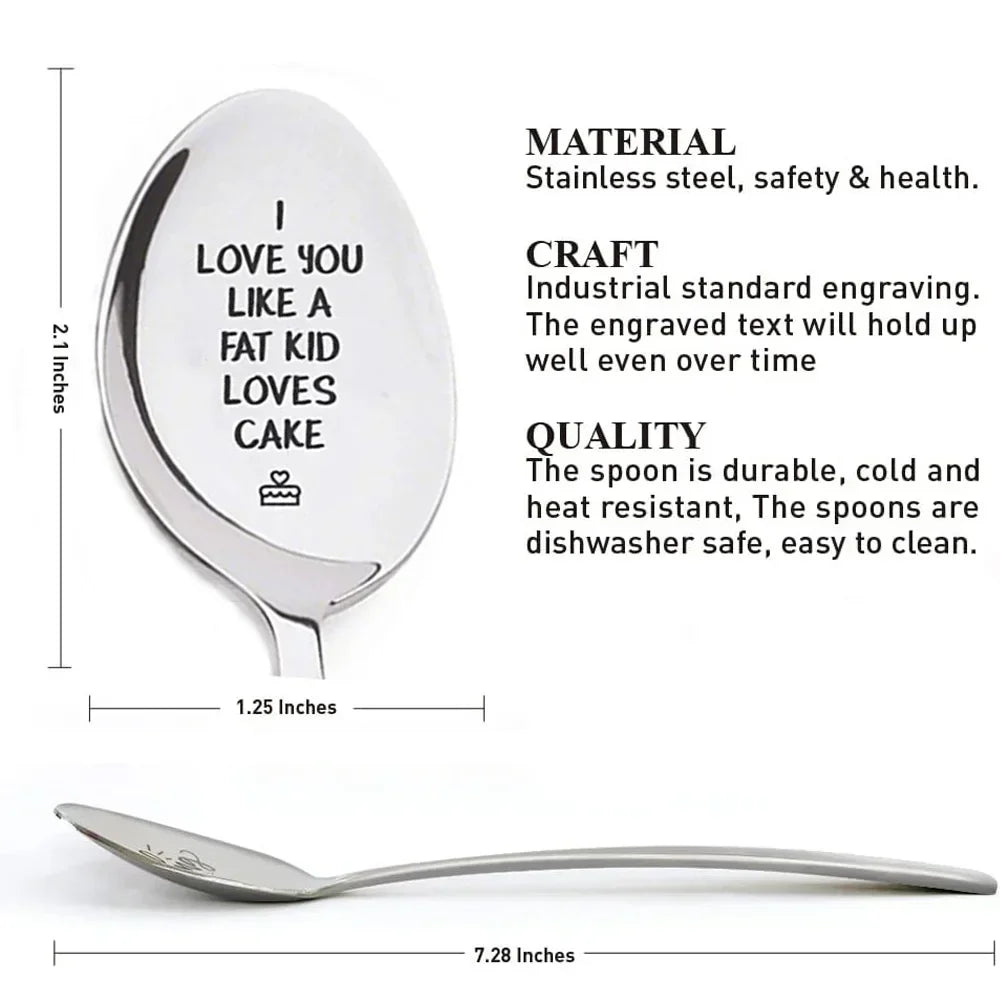 Engraved Love Note Stainless Steel Coffee Spoons - Unique Wedding Favors