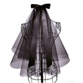 Load image into Gallery viewer, Sophisticated Double-Layer Ribbon Veil with Hair Comb
