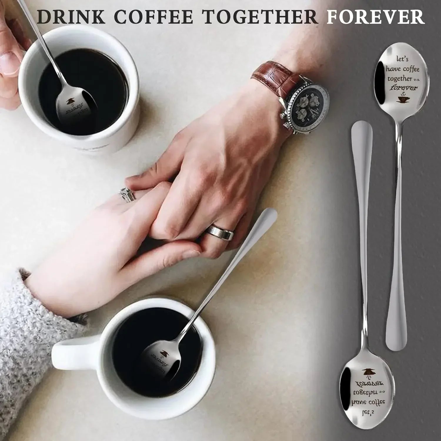 Engraved Love Note Stainless Steel Coffee Spoons - Unique Wedding Favors